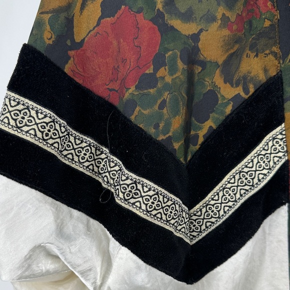 VTG 80s/90s Boho Indications Floral Gold&Cream Oversided Windbreaker Jacket SzM - Picture 3 of 16